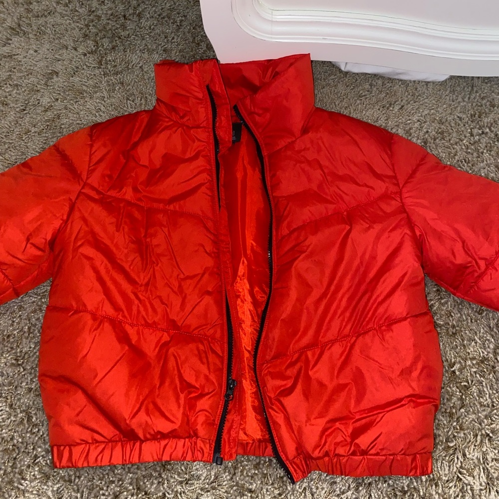 Red puffer! Worn once!